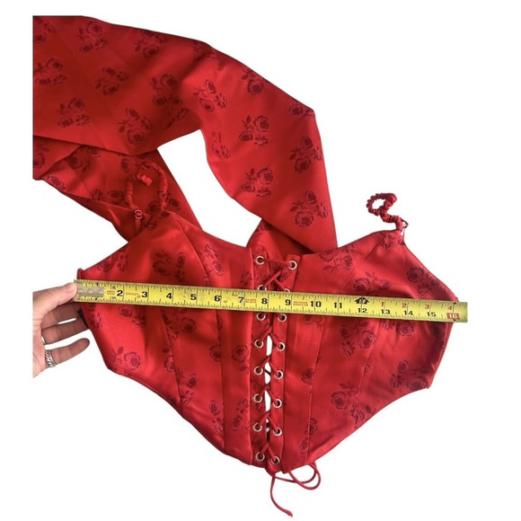 NWT For love & Lemons Lillian Red Floral Corset Top Rose Romantic Whimsigoth XXS - Picture 14 of 15